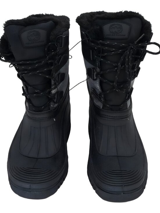 Polar Range Men\'s Decker Faux Fur Snow Boots - Gray Size 10